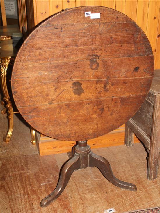 George III oak tripod table